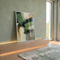 Quadro Decorativo Serene Verde Abstrato em ambiente decorado - quadros decorativos para sala