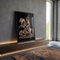Quadro Decorativo São Jorge - Arte em Canvas Premium para sua Decoração em ambiente decorado - quadros decorativos para sala