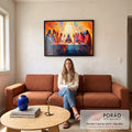 Quadro Decorativo Santa Ceia Geométrica: Toque Moderno em sala de estar moderna - quadros decorativos para sala