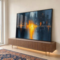 Quadro Decorativo Dualidade Urbana Abstrata em ambiente decorado - quadros decorativos para sala
