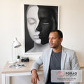 Quadro Decorativo: Essência Feminina em Preto & Branco em escritorio moderno - quadros decorativos para sala