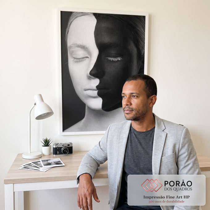 Quadro Decorativo: Essência Feminina em Preto & Branco em escritorio moderno - quadros decorativos para sala