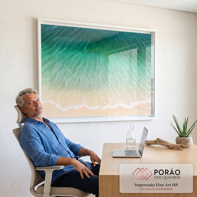 Quadro Decorativo Praia dos Sonhos em escritorio moderno - quadros decorativos para sala