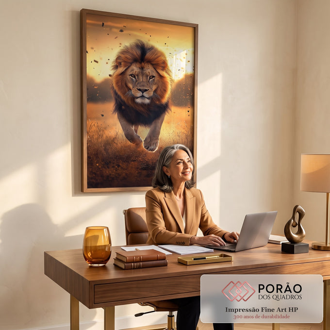 Quadro Decorativo A Majestade em Movimento em escritorio moderno - quadros decorativos para sala