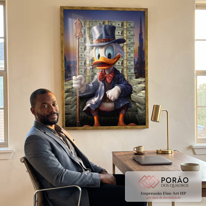 Quadro Decorativo Riqueza de Patinhas: Um Toque Único em escritorio moderno - quadros decorativos para sala