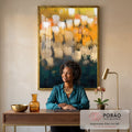 Quadro Decorativo Abstração Vibrante: Energia que Inspira em escritorio moderno - quadros decorativos para sala