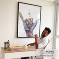 Quadro Decorativo: Silhueta do Paraíso ao Entardecer em escritorio moderno - quadros decorativos para sala