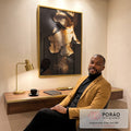 Quadro Decorativo Profundidade da Mulher Gold em escritorio moderno - quadros decorativos para sala