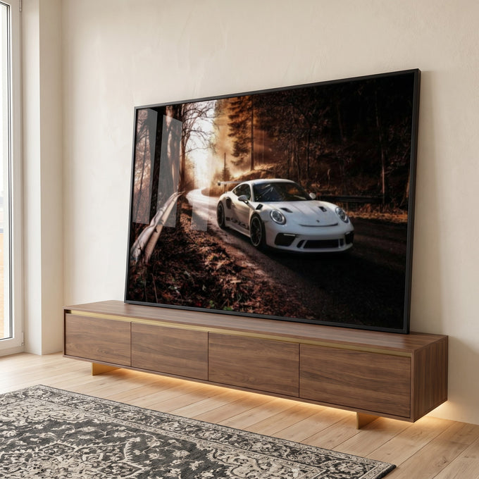 Quadro Decorativo: Elegância Veloz em Tela Única em ambiente decorado - quadros decorativos para sala
