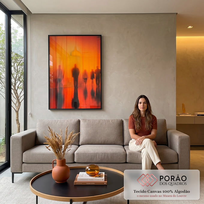 Quadro Decorativo: Movimento e Emoção em sala de estar moderna - quadros decorativos para sala