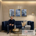 Quadro Decorativo Harmonia Abstrata: Luxo e Serenidade em sala de estar moderna - quadros decorativos para sala