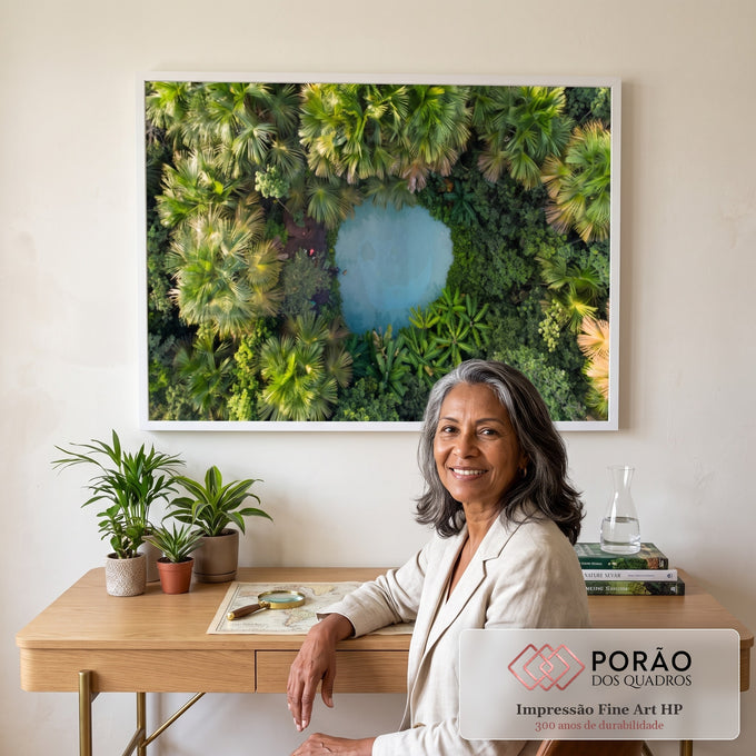Quadro Decorativo Lagoa Encantada: Uma Janela para Paz em escritorio moderno - quadros decorativos para sala