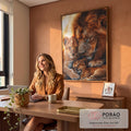 Quadro Decorativo Família de Leões Amor e União em escritorio moderno - quadros decorativos para sala