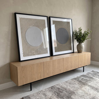 Quadro Decorativo Reflexos de Ouro - Luxo e Modernidade em ambiente decorado - quadros decorativos para sala