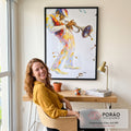 Quadro Decorativo Músico Vibrante em Ação em escritorio moderno - quadros decorativos para sala