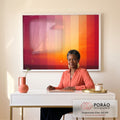 Quadro Decorativo Pôr do Sol Vibrante em escritorio moderno - quadros decorativos para sala