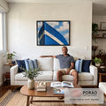 Quadro Decorativo Navegação Tranquila Marítima em sala de estar moderna - quadros decorativos para sala