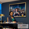 Quadro Decorativo Retrato do Sucesso Financeiro em escritorio moderno - quadros decorativos para sala
