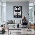 Quadro Decorativo Carro Esportivo em Movimento em sala de estar moderna - quadros decorativos para sala