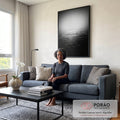 Quadro Decorativo Serenidade em Preto e Branco em sala de estar moderna - quadros decorativos para sala