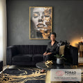 Quadro Decorativo Elegância em Folha de Ouro: Transforme Seu Ambiente em sala de estar moderna - quadros decorativos para sala
