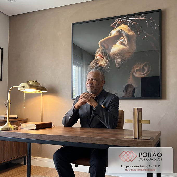 Quadro Decorativo - Reflexão em Tons Sombrios em escritorio moderno - quadros decorativos para sala