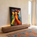 Quadro Decorativo Afro Contemporâneo Beleza em Cores em ambiente decorado - quadros decorativos para sala