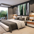 Quadro Decorativo Abstração Verde: Modernidade e Paz - quadros decorativos para sala 2 Telas, Abstratos e Geométricos - em living room premium