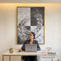 Quadro Decorativo Espiral Hipnótica: Toque de Mistério em escritorio moderno - quadros decorativos para sala