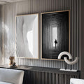 Quadro Decorativo: Encanto da Luz Entre Sombras - quadros decorativos para sala 2 Telas, arte abstrata - em ambiente decorado