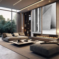 Quadro Decorativo: Essência Urbana em Preto e Branco - quadros decorativos para sala 2 Telas, arquitetura - em quarto contemporaneo