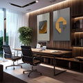 Quadro Decorativo: Viagem Abstrata nas Cores - quadros decorativos para sala 2 Telas, Abstratos e Geométricos - em quarto contemporaneo