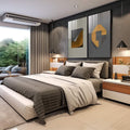Quadro Decorativo: Viagem Abstrata nas Cores - quadros decorativos 2 Telas, Abstratos e Geométricos - em escritorio elegante
