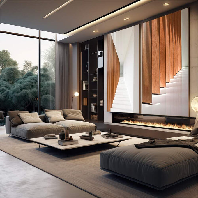 Quadro Decorativo Elegância Sutil: Beleza Minimalista - quadros decorativos para sala 2 Telas, arquitetura - em quarto contemporaneo