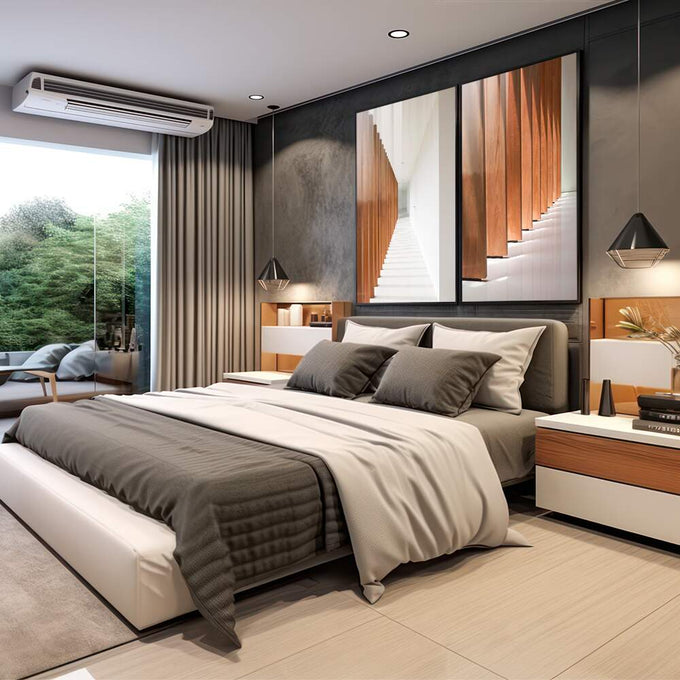 Quadro Decorativo Elegância Sutil: Beleza Minimalista - quadros decorativos 2 Telas, arquitetura - em sala moderna