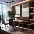 Quadro Decorativo: Explosão Minimalista em Marrom e Branco - quadros decorativos para sala 2 Telas, abstrato - em living room premium