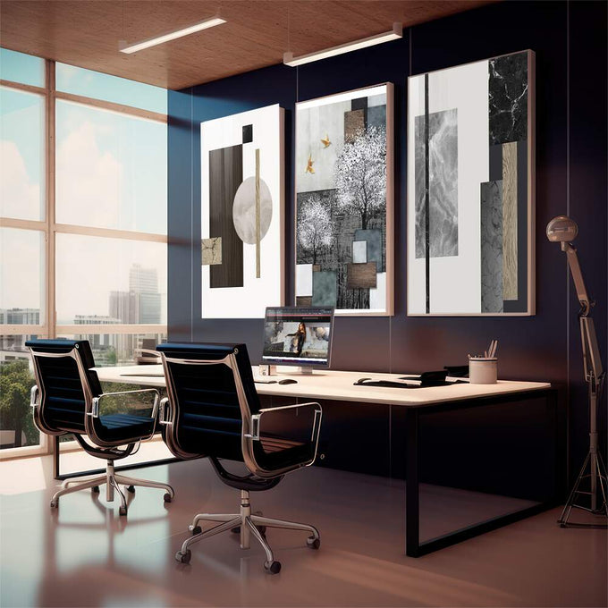 Quadro Decorativo: Inspiração e Paz Interior - quadros decorativos para sala 1 Tela Vertical, 3 Telas - em living room premium