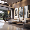 Quadro Decorativo: Inspiração e Paz Interior - quadros decorativos 1 Tela Vertical, 3 Telas - em sala moderna