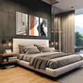 Quadro Decorativo: Arquitetura Abstrata e Design Único - quadros decorativos para sala 1 Tela Vertical, 3 Telas - em living room premium