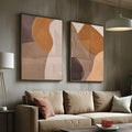 Quadro Decorativo: Tons Terrosos que Inspiram Arte - quadros decorativos para sala 2 Telas, abstrato - em ambiente decorado