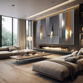 Quadro Decorativo: Harmonia Urbana em Bege, Marrom e Preto - quadros decorativos para sala 1 Tela Vertical, 3 Telas - em quarto contemporaneo