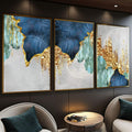 Quadro Decorativo Nórdico c/ Toque Dourado ? Exclusividade Total - quadros decorativos para sala 1 Tela Vertical, 3 Telas - em ambiente decorado