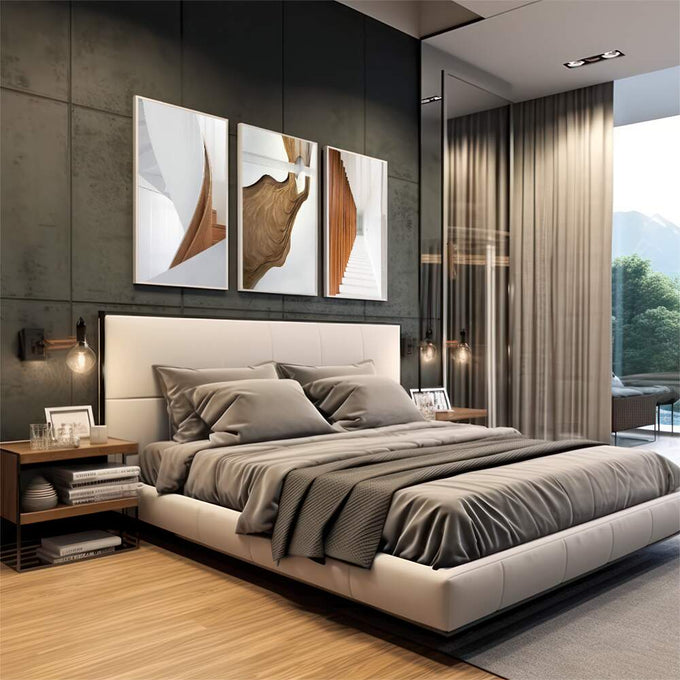 Quadro Decorativo Elegância Espiral Arte e Modernidade - quadros decorativos 1 Tela Vertical, 3 Telas - em escritorio elegante