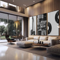 Quadro Decorativo: Paixão Musical Monocromática - quadros decorativos para sala 1 Tela Vertical, 3 Telas - em quarto contemporaneo