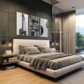 Quadro Decorativo: Paixão Musical Monocromática - quadros decorativos para sala 1 Tela Vertical, 3 Telas - em living room premium