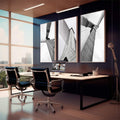 Quadro Decorativo Vibrante Paisagem Urbana - Encante-se! - quadros decorativos para sala 1 Tela Vertical, 3 Telas - em living room premium