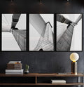 Quadro Decorativo Vibrante Paisagem Urbana - Encante-se! - quadros decorativos para sala 1 Tela Vertical, 3 Telas - em ambiente decorado