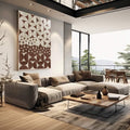 Quadro Decorativo Abstração Geométrica - Elegância Minimalista - quadros decorativos 1 Tela Vertical, 3 Telas - em escritorio elegante