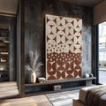 Quadro Decorativo Abstração Geométrica - Elegância Minimalista - quadros decorativos para sala 1 Tela Vertical, 3 Telas - em ambiente decorado