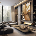 Quadro Decorativo Flor Nórdica: Elegância Única - quadros decorativos para sala 1 Tela Vertical, 3 Telas - em living room premium